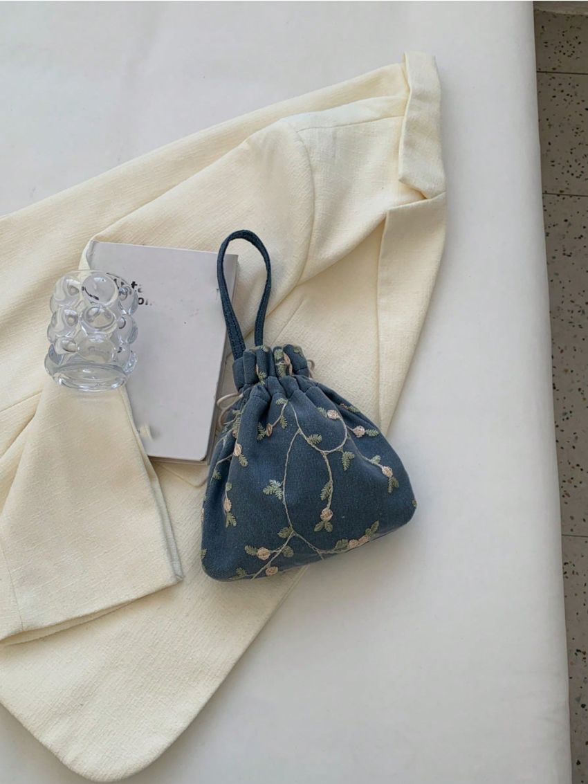 Mini Bucket Bag Plant Embroidery Design