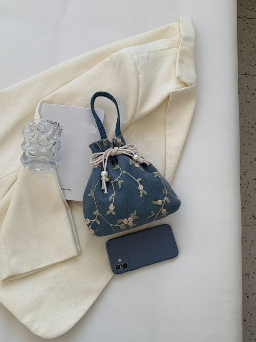 Mini Bucket Bag Plant Embroidery Design