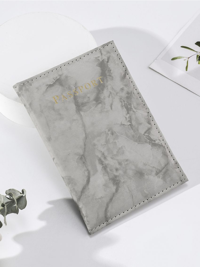 Marble Pattern Passport Case For Travel