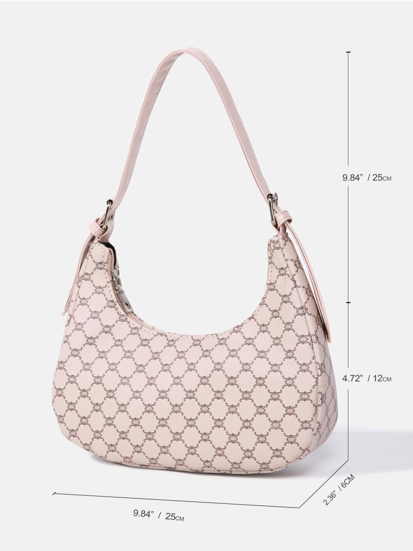 Geometric Pattern Hobo Bag All Over Print