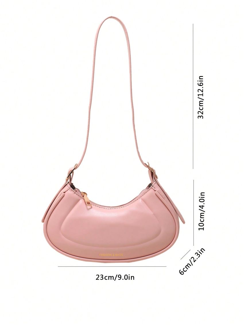 Letter Graphic Hobo Bag Embossed Detail