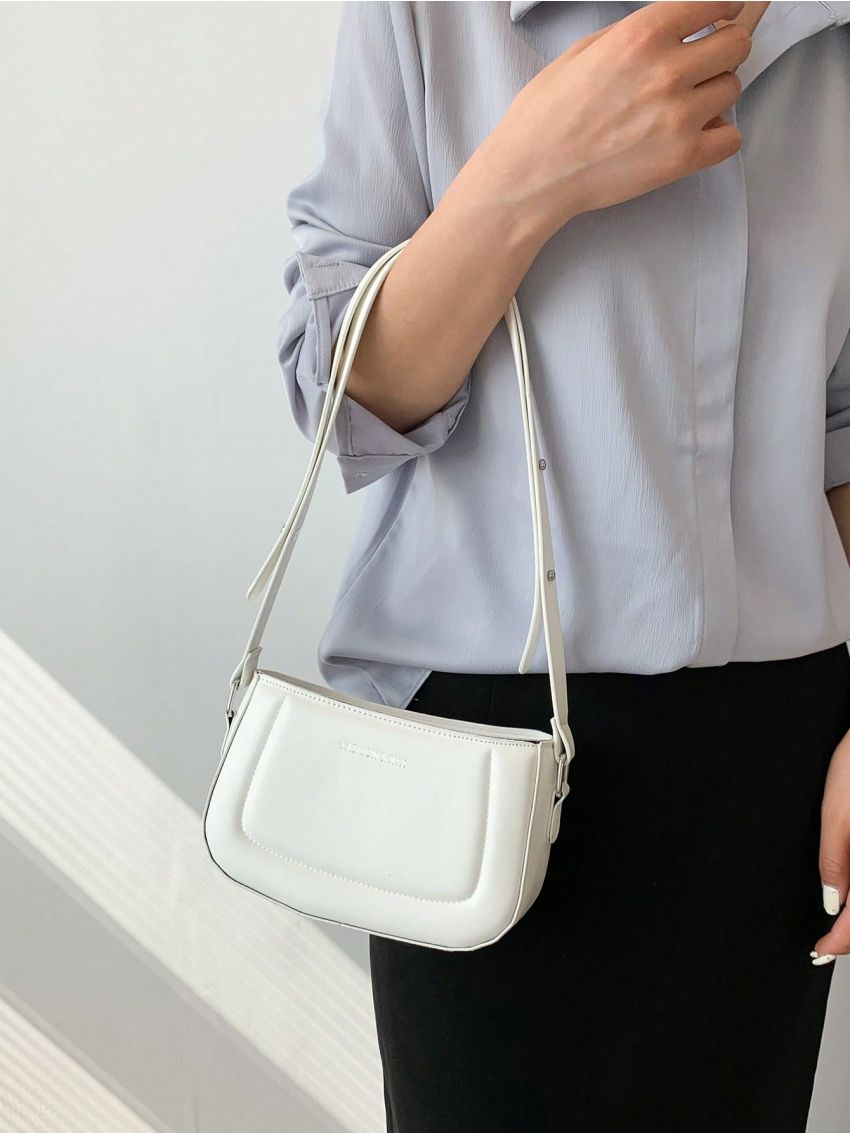 Letter Graphic Hobo Bag PU