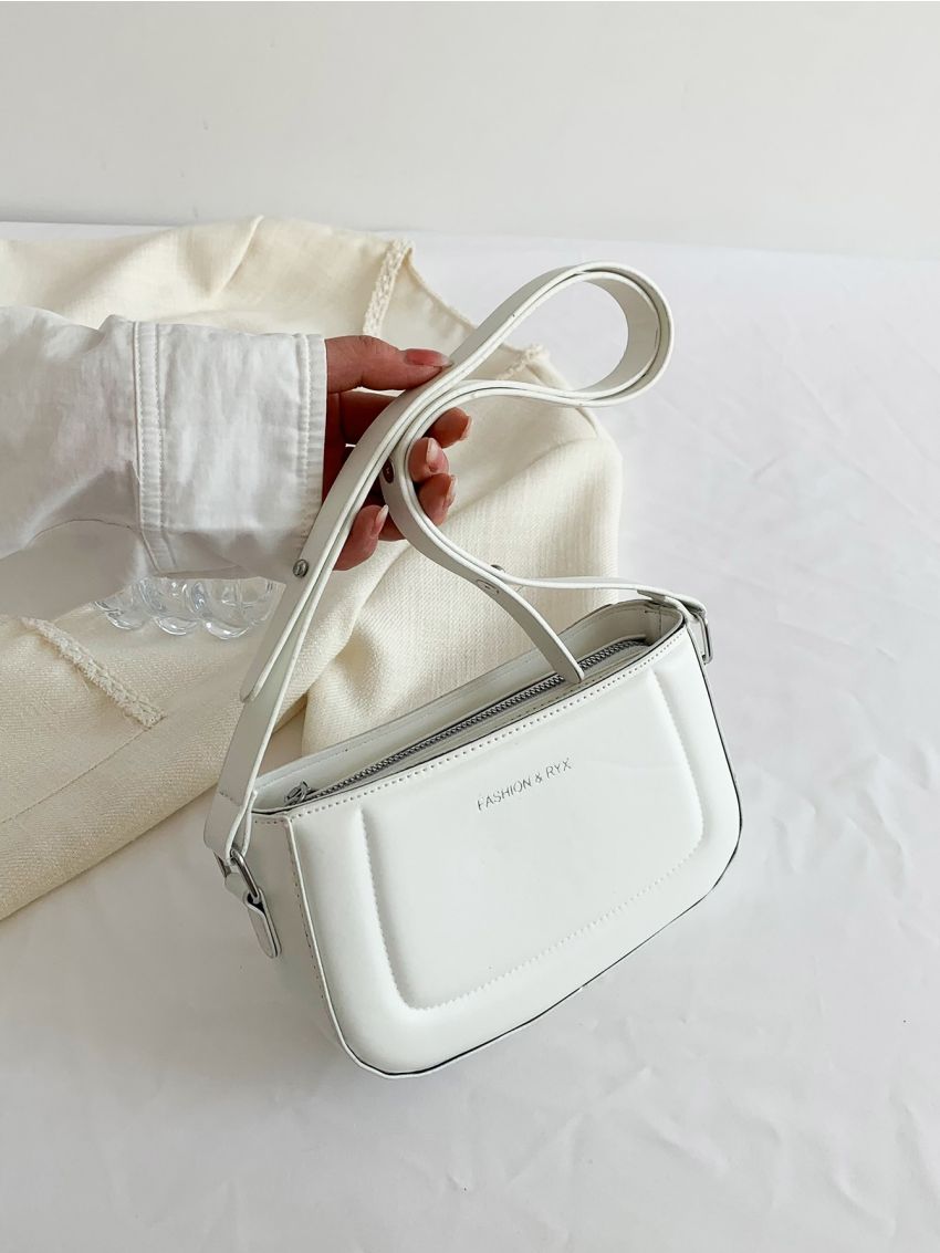 Letter Graphic Hobo Bag PU