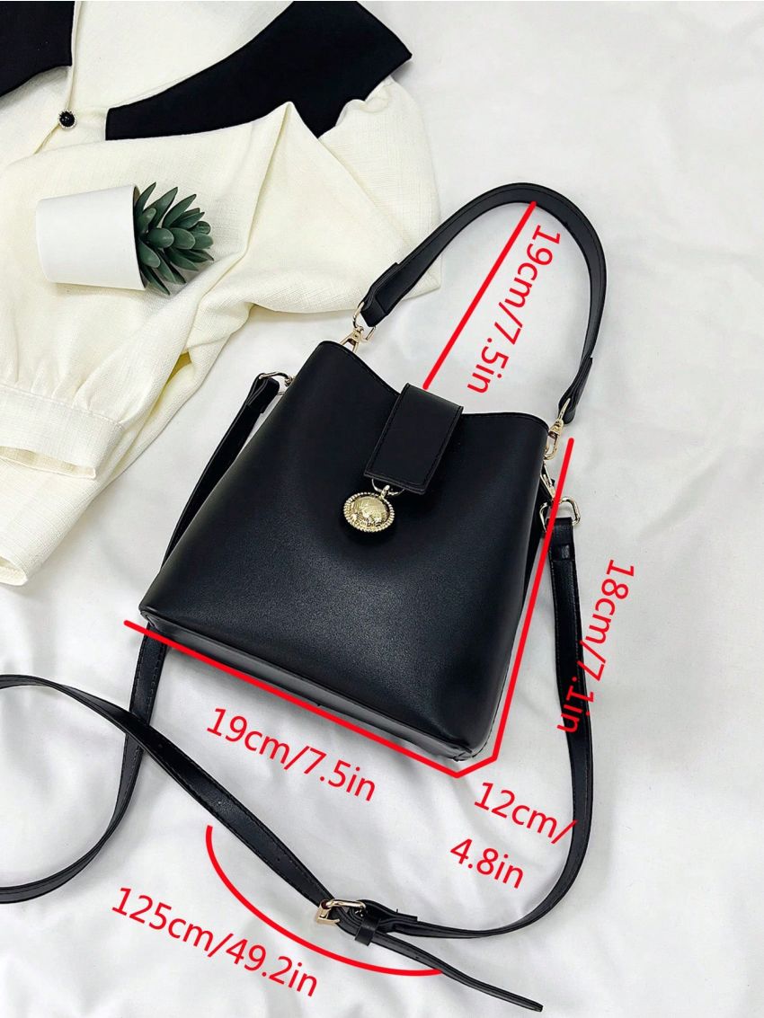 Mini Bucket Bag Metal Decor Elegant