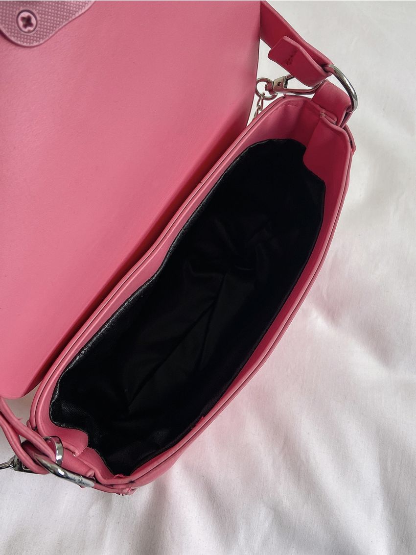 Minimalist Saddle Bag Mini Flap Black