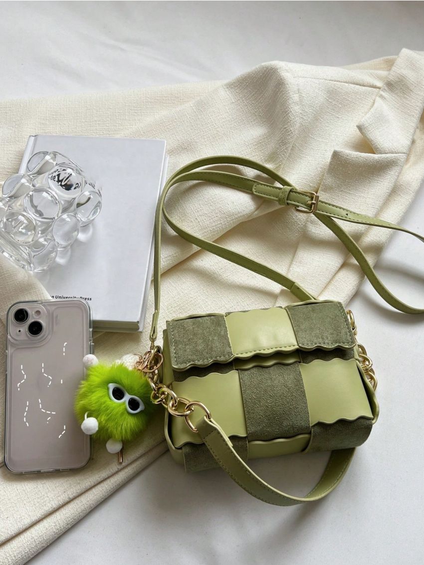 New Mini Contrast Color Square Cartoon Hanger Fashion Women's Shoulder Bag