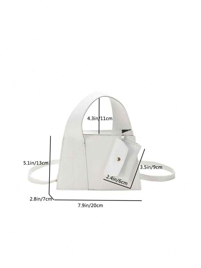 Mini Square Bag Embossed Detail With Coin Purse PU