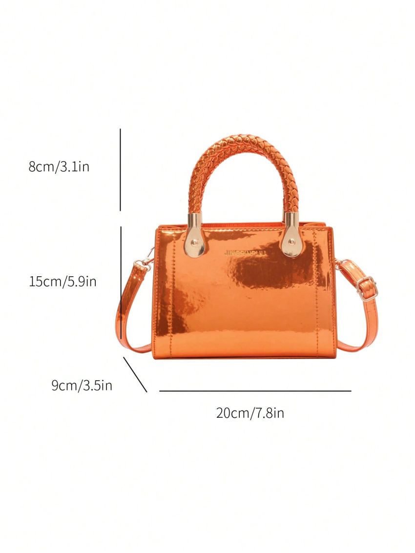 Mini Square Bag Orange Double Handle