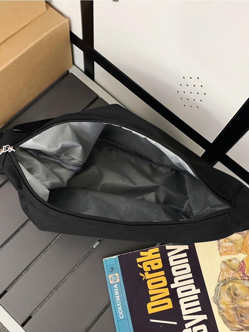 Letter Patch Decor Hobo Bag Medium Nylon