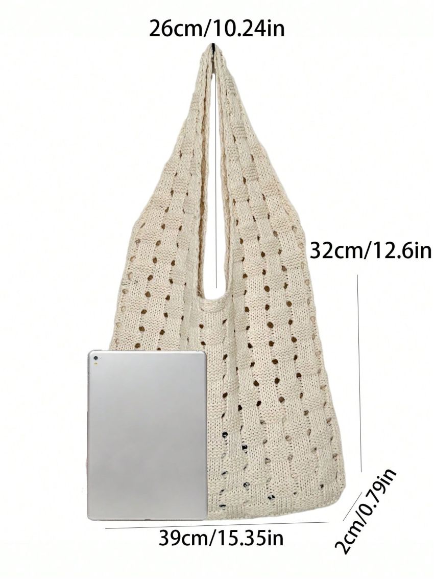 Medium Crochet Bag Hollow Out Out Top Handle For Vacation