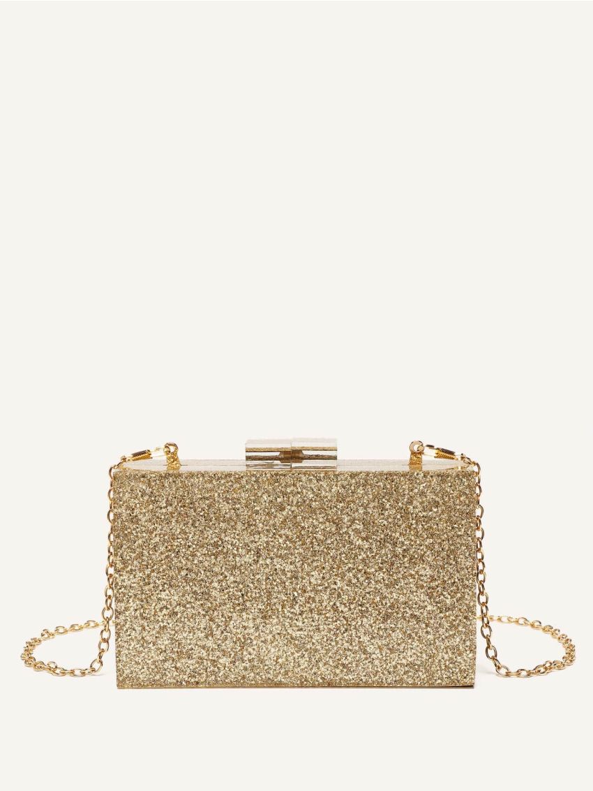 Mini Box Bag Glitter Chain Strap For Party