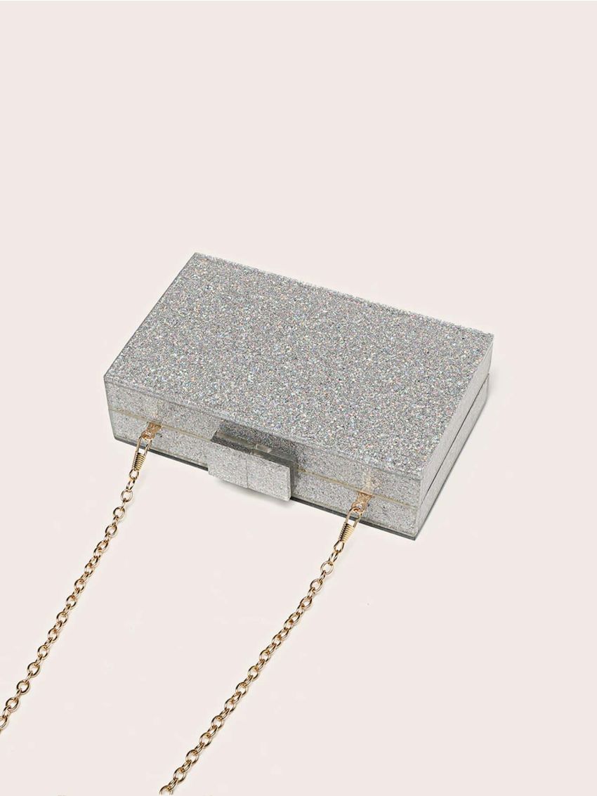 Mini Box Bag Glitter Chain Strap For Party