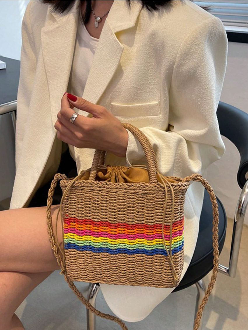 Straw Woven Bag For Women Summer Crossbody Bag Beach Bag Bohemia Travel Handbag