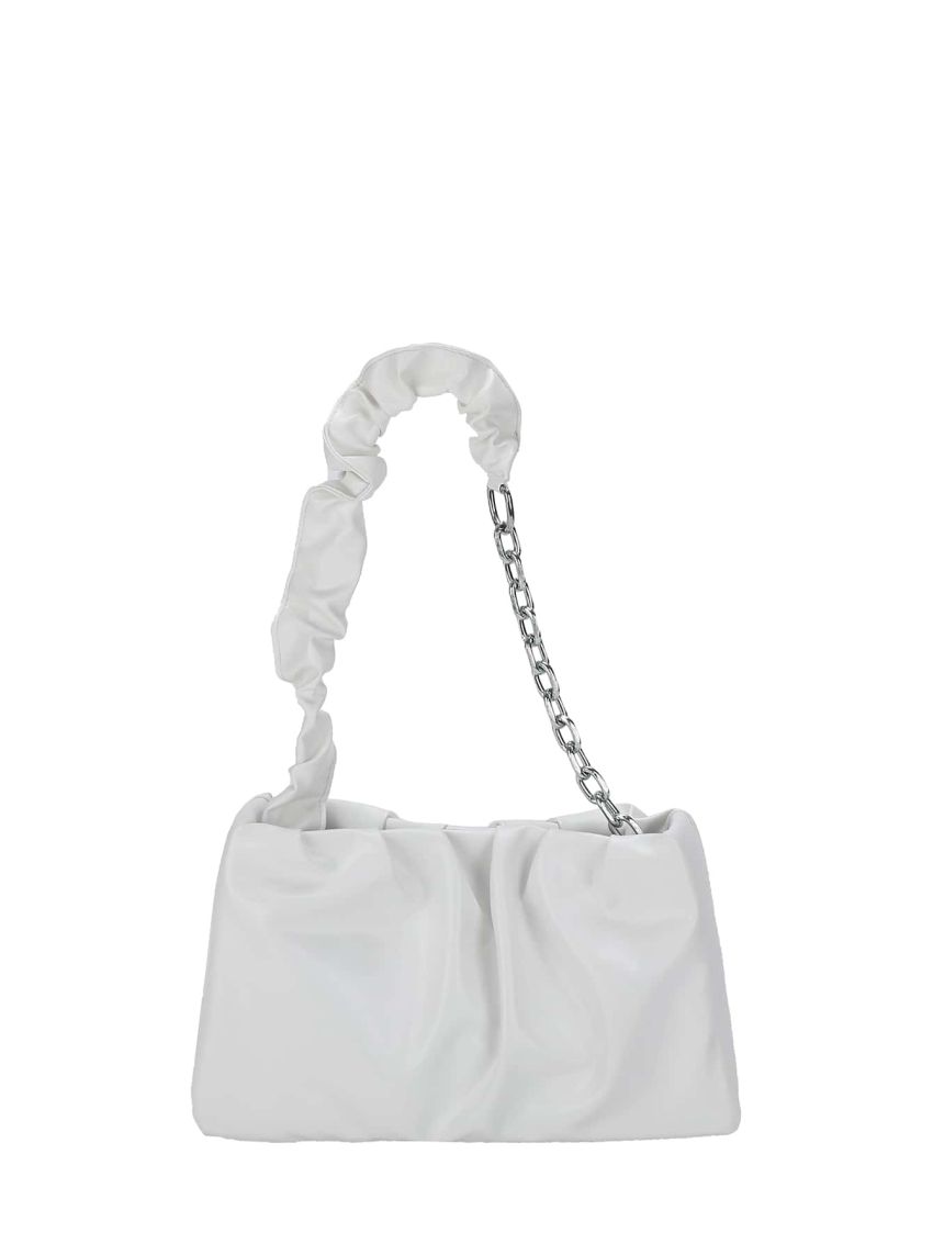 Solid Color Cloud Pleated Handbag For Women PU Bag Leisure Underarm Bag Shopping Shoulder Bag