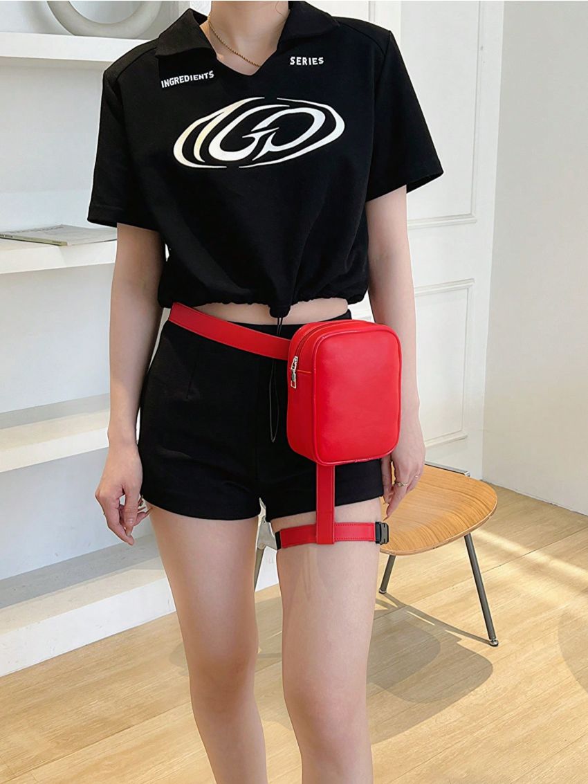Hot Trendy Stylish Women Waist Leg Belt Leather Cool Girl Bag Fanny Pack For Outdoor