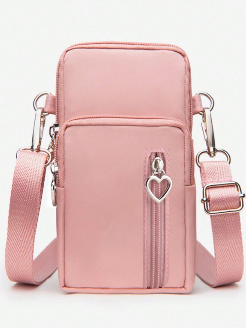 Zip Front Phone Wallet Pink