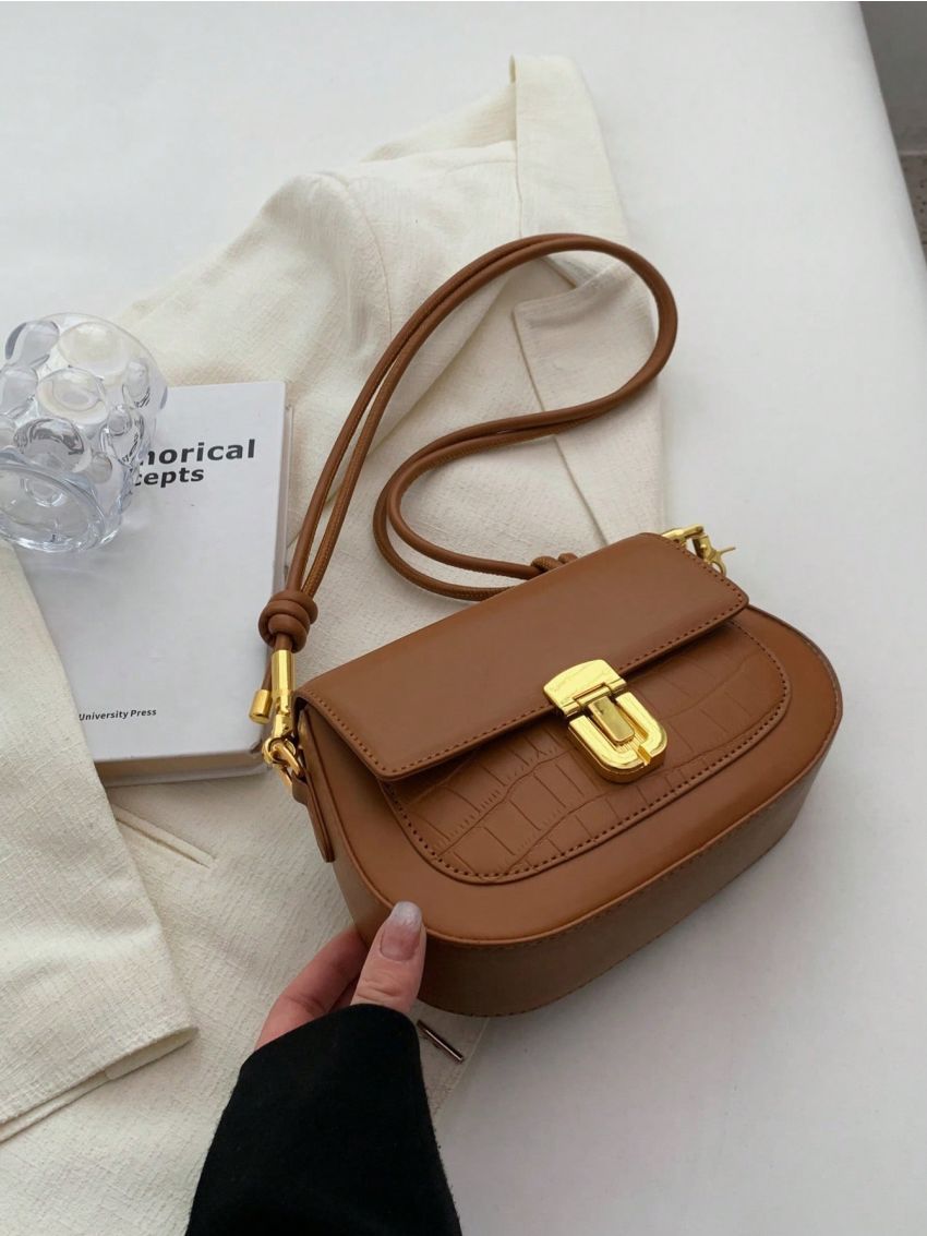 PU Dome Bag Turn-lock Embossed