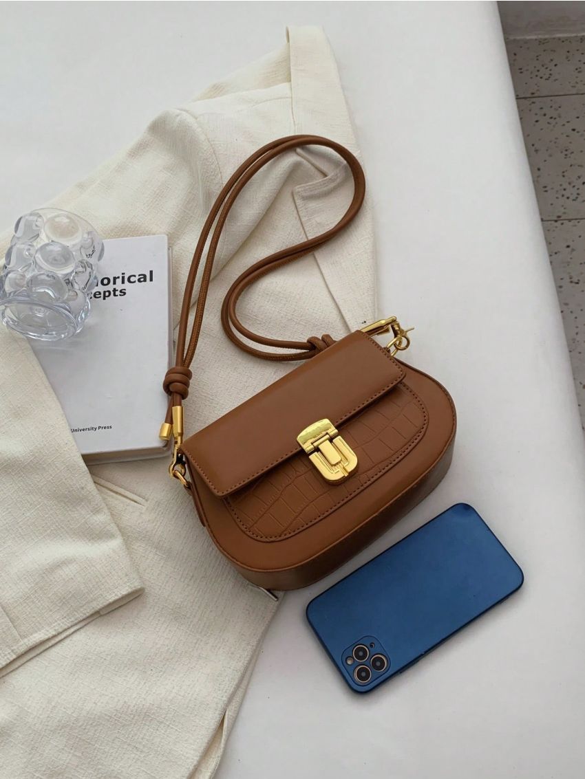 PU Dome Bag Turn-lock Embossed