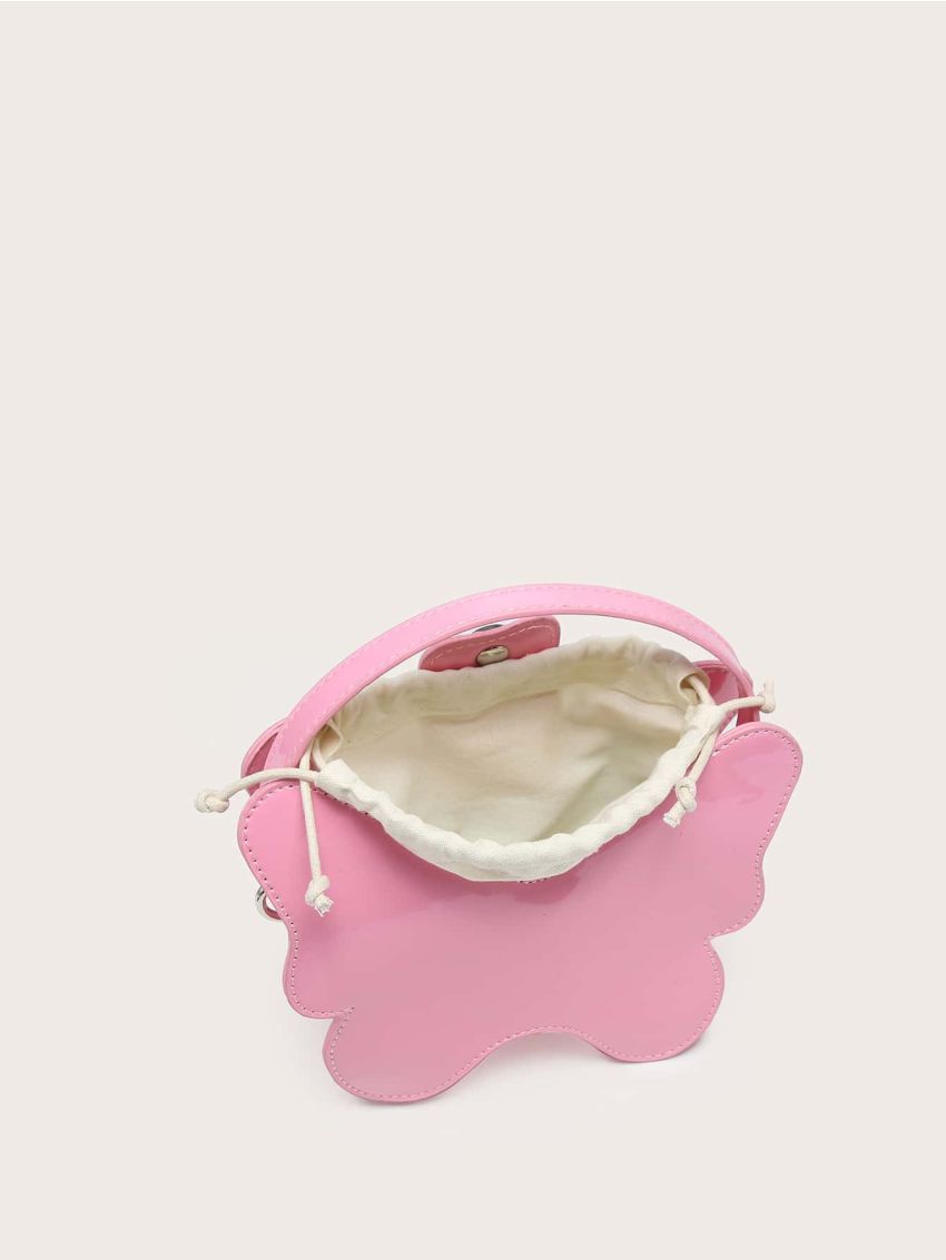 PU Novelty Bag Butterfly Design Pink Top-Handle Mini