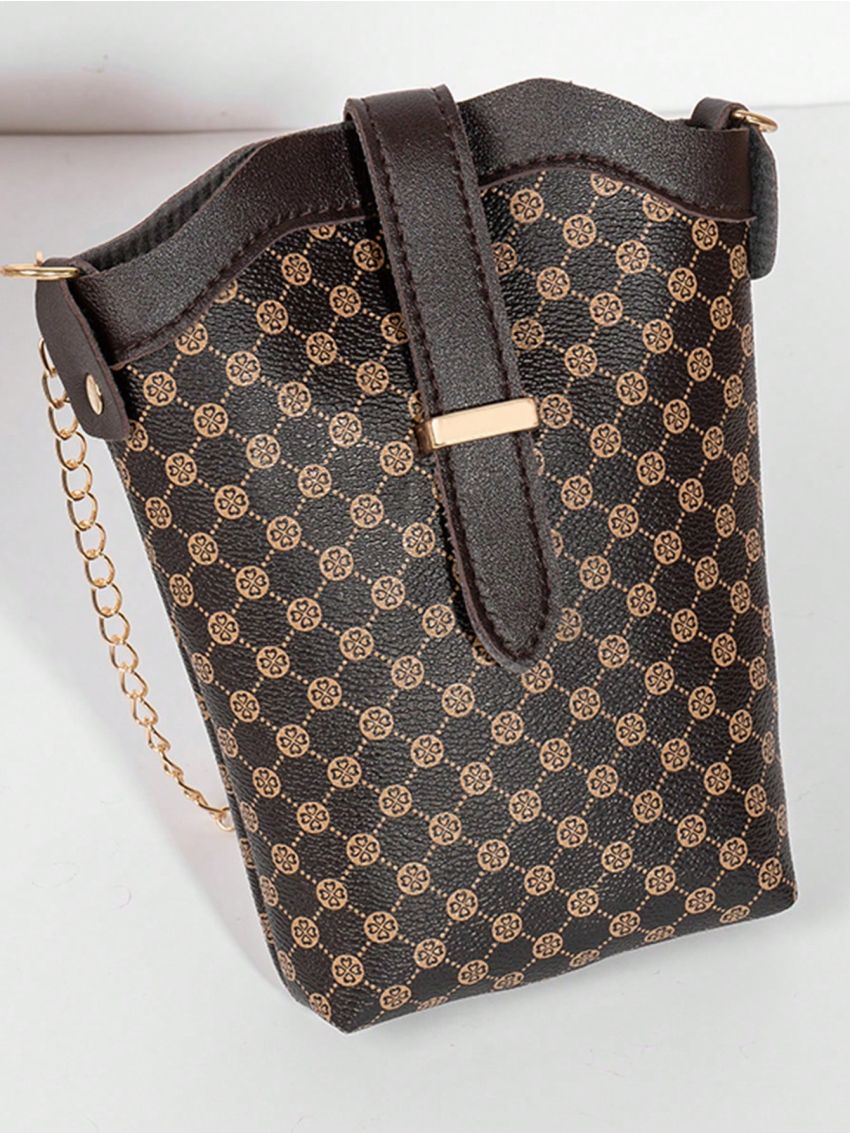 Mini Square Bag All Over Print Chain Strap For Daily