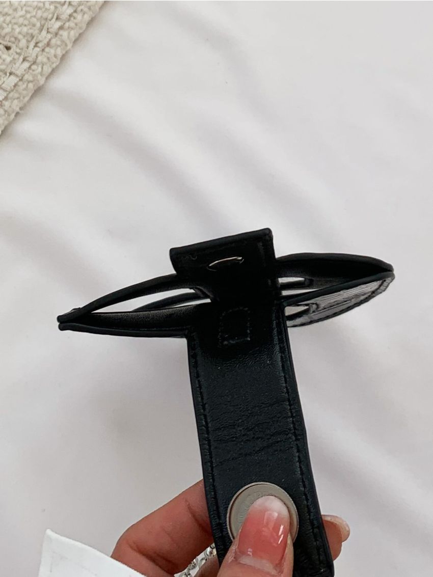 Mini Crocodile Embossed Novelty Bag Black Chain Strap