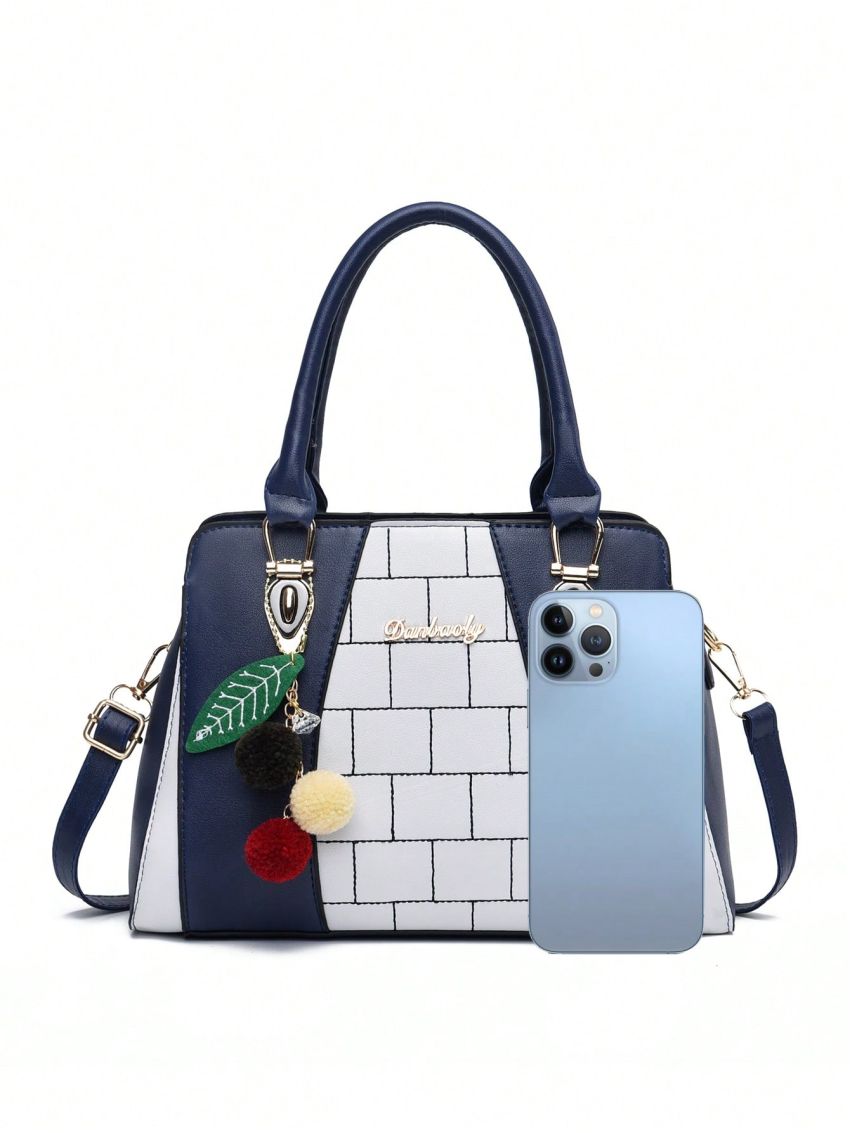 Small Top Handle Bag Colorblock Adjustable Strap For Daily, Mothers Day Gift For Mom