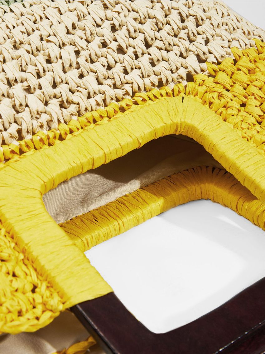 VCAY Colorblock Straw Bag