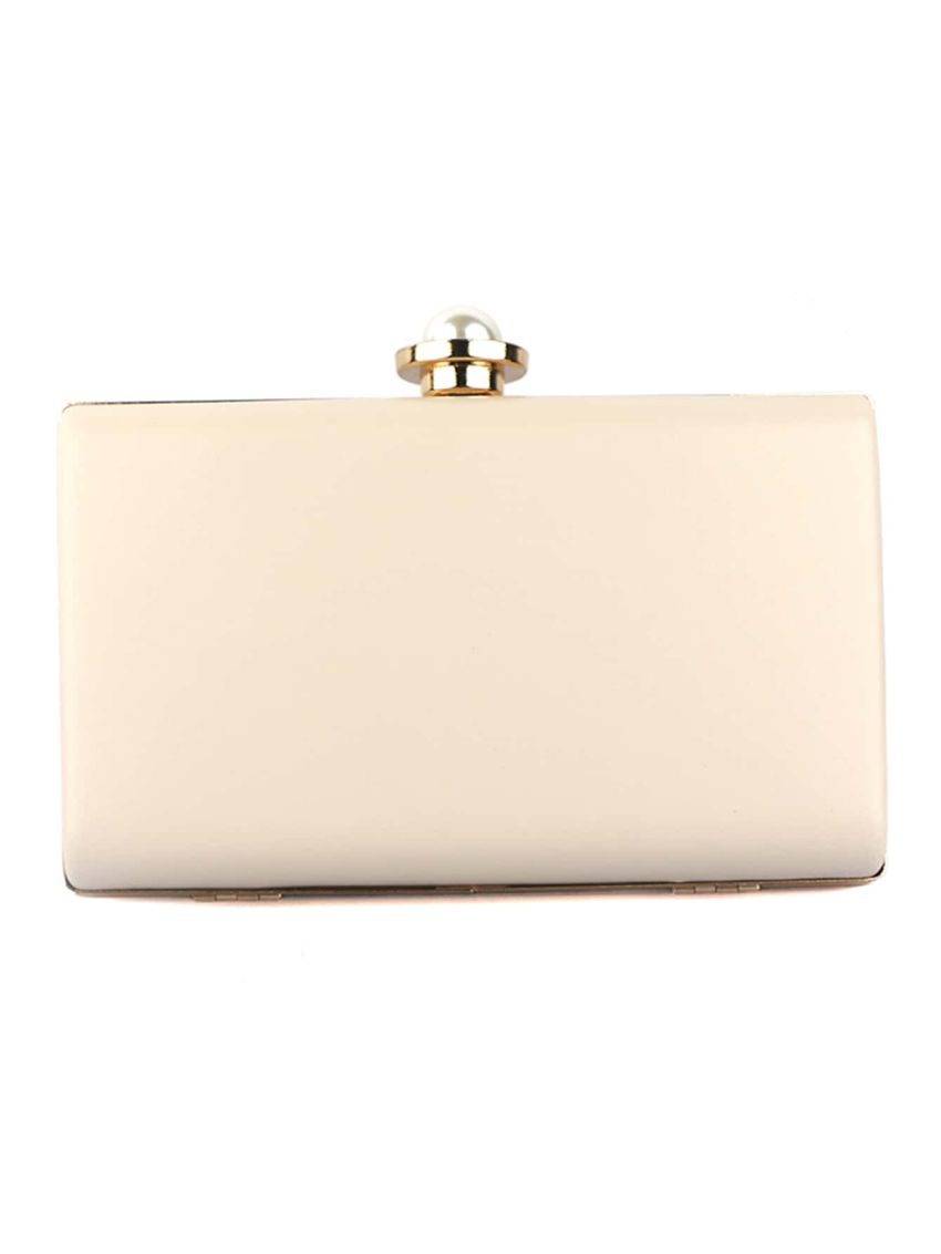 Mini Box Bag Fashionable Faux Pearl & Flower Decor Chain PU For Party