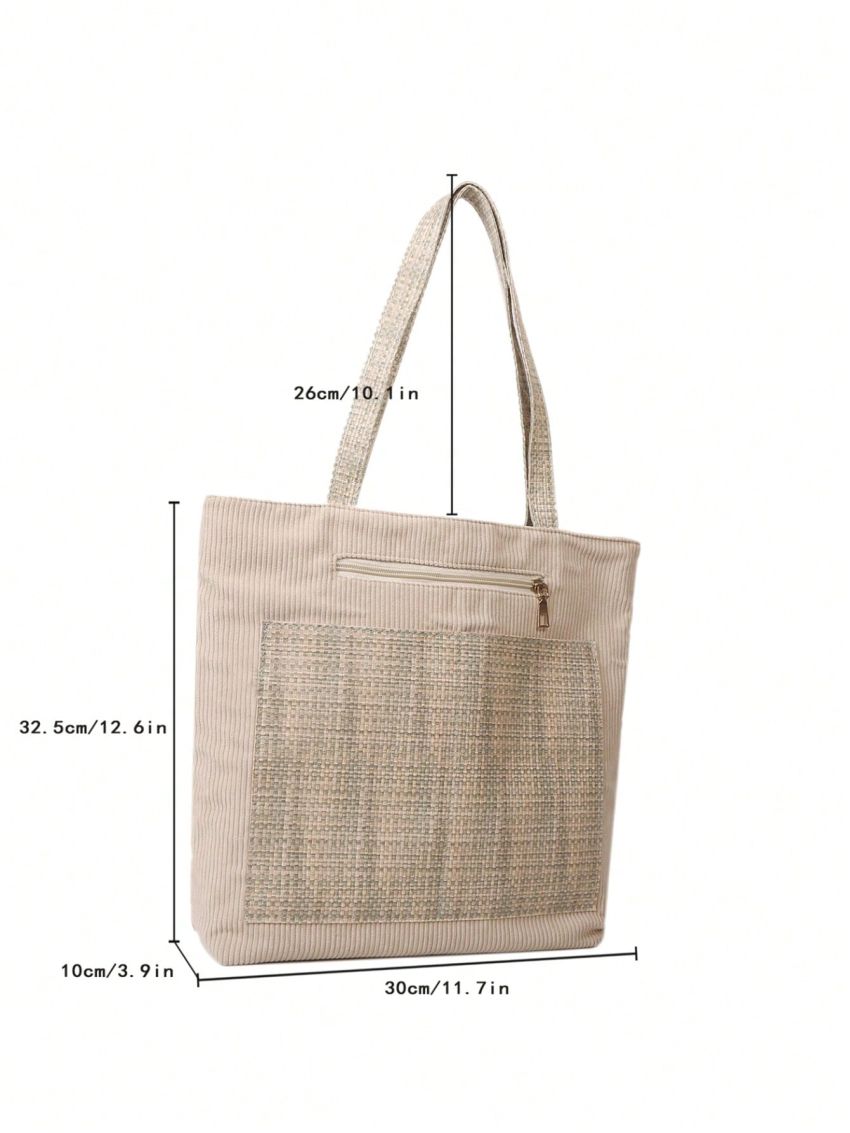 Small Shoulder Tote Bag Double Handle Colorblock