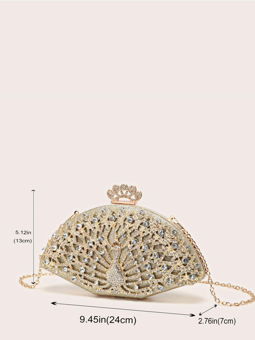 Small Novelty Bag Rhinestone Decor Chain Strap