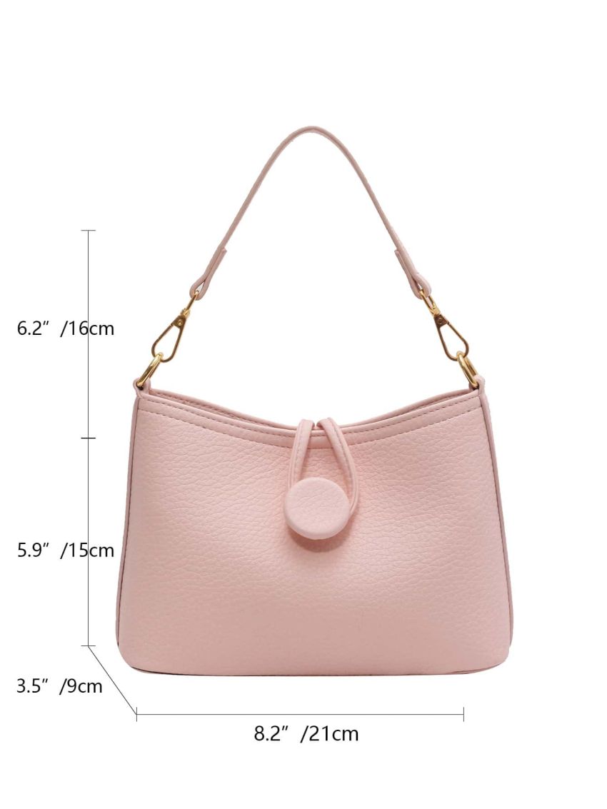 Litchi Embossed Bucket Bag Top Handle With Zipper PU