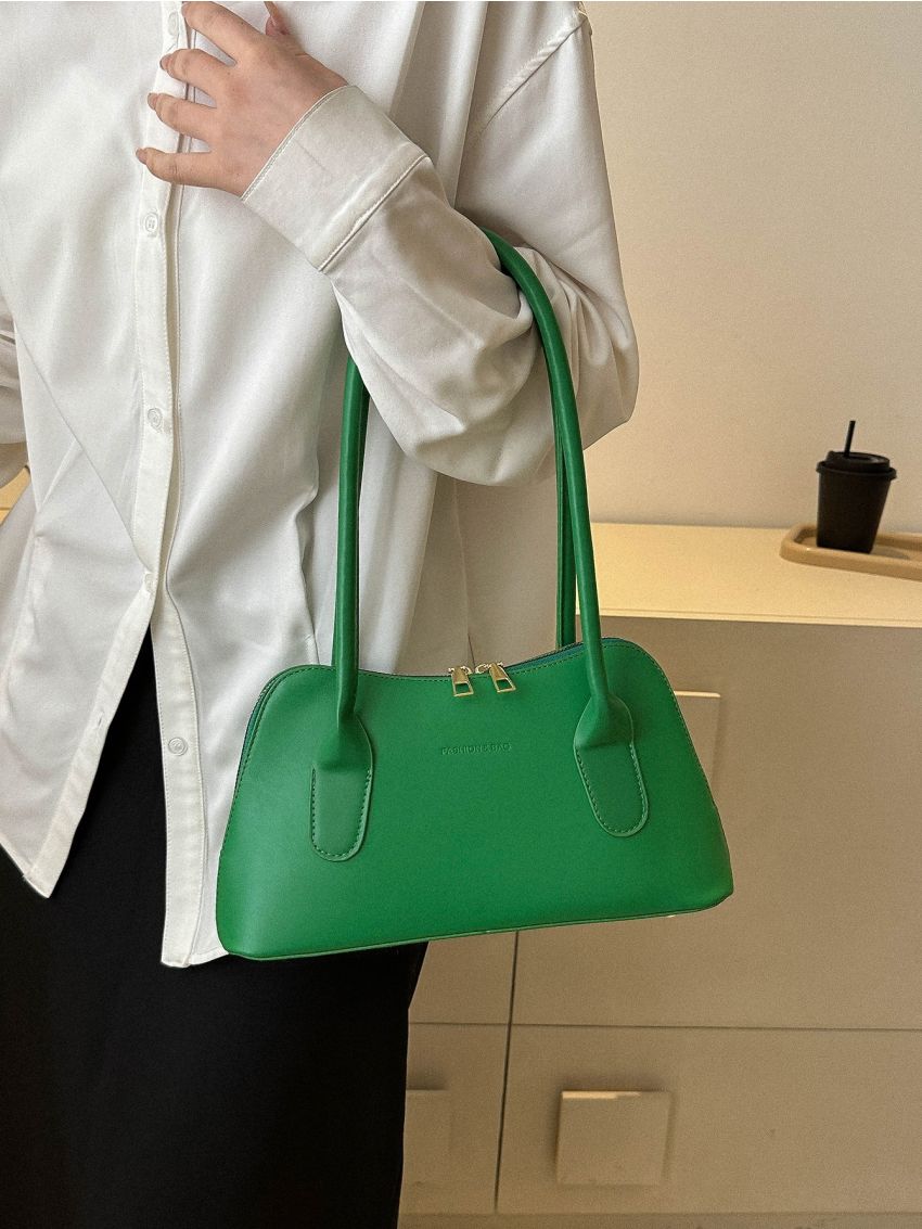 Medium Shoulder Bag Letter Embossed Double Handle