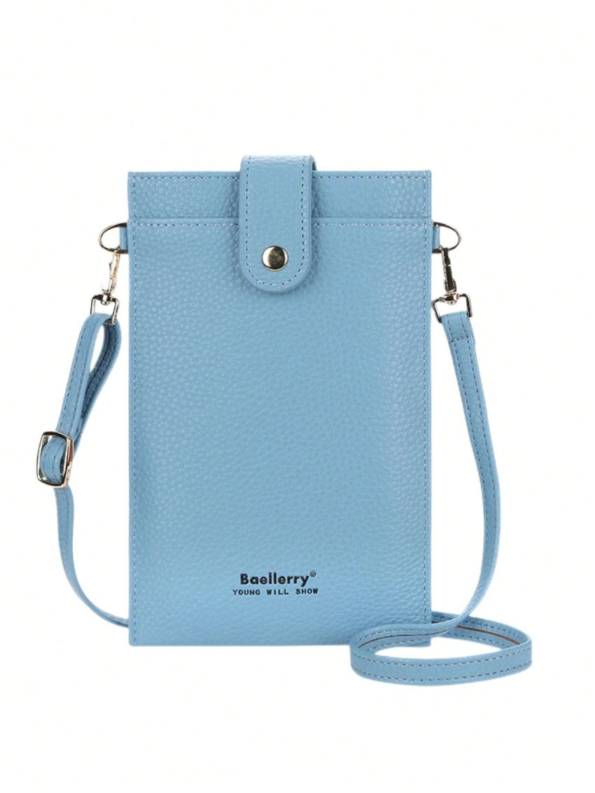 Litchi Embossed Phone Wallet Letter Graphic PU