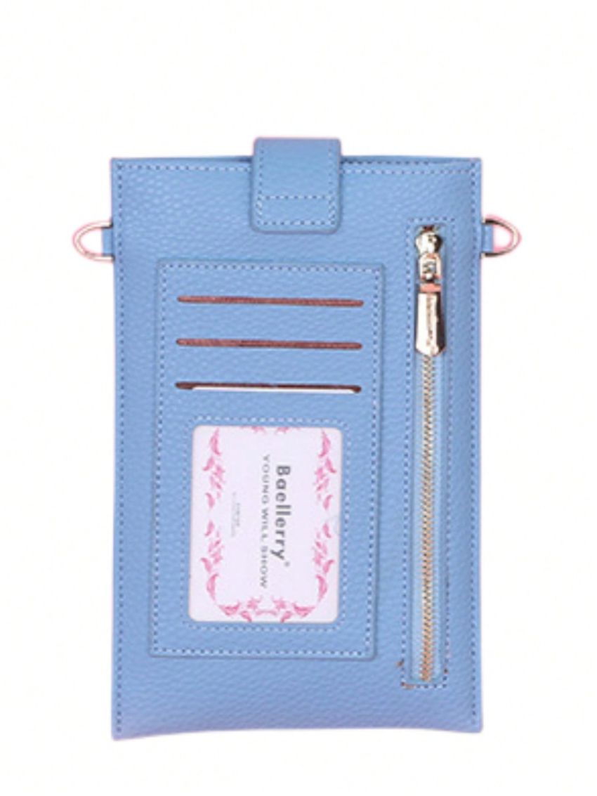 Litchi Embossed Phone Wallet Letter Graphic PU