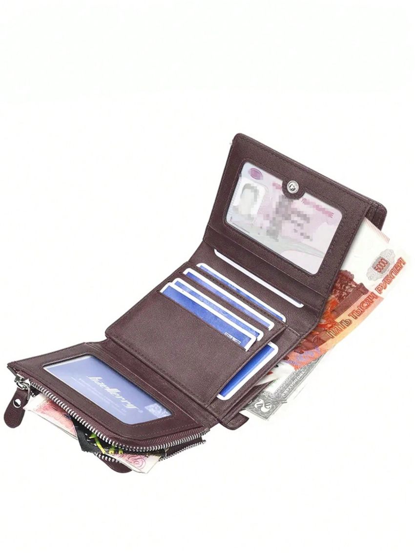 Fashion Men Wallet PU Short Design Zipper Credit Card Holder Purse Wallet