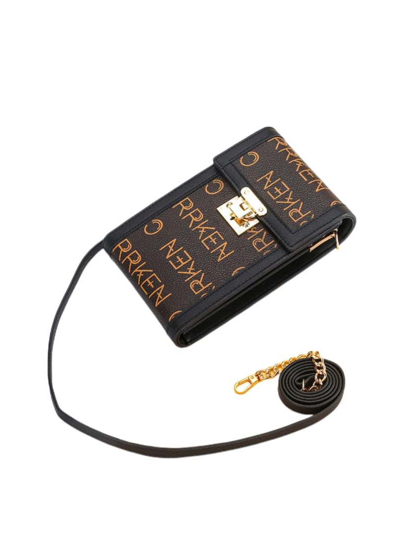 Letter Graphic Phone Wallet Flap PU Fashionable