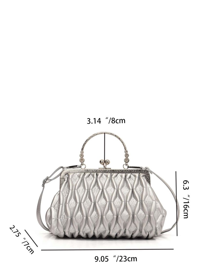 Small Square Bag Stitch Detail Purple