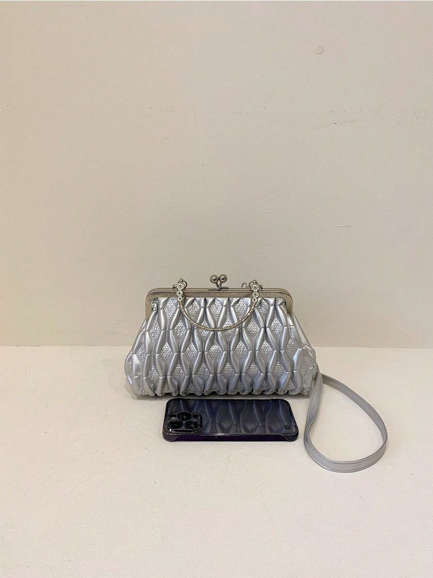 Small Square Bag Stitch Detail Purple