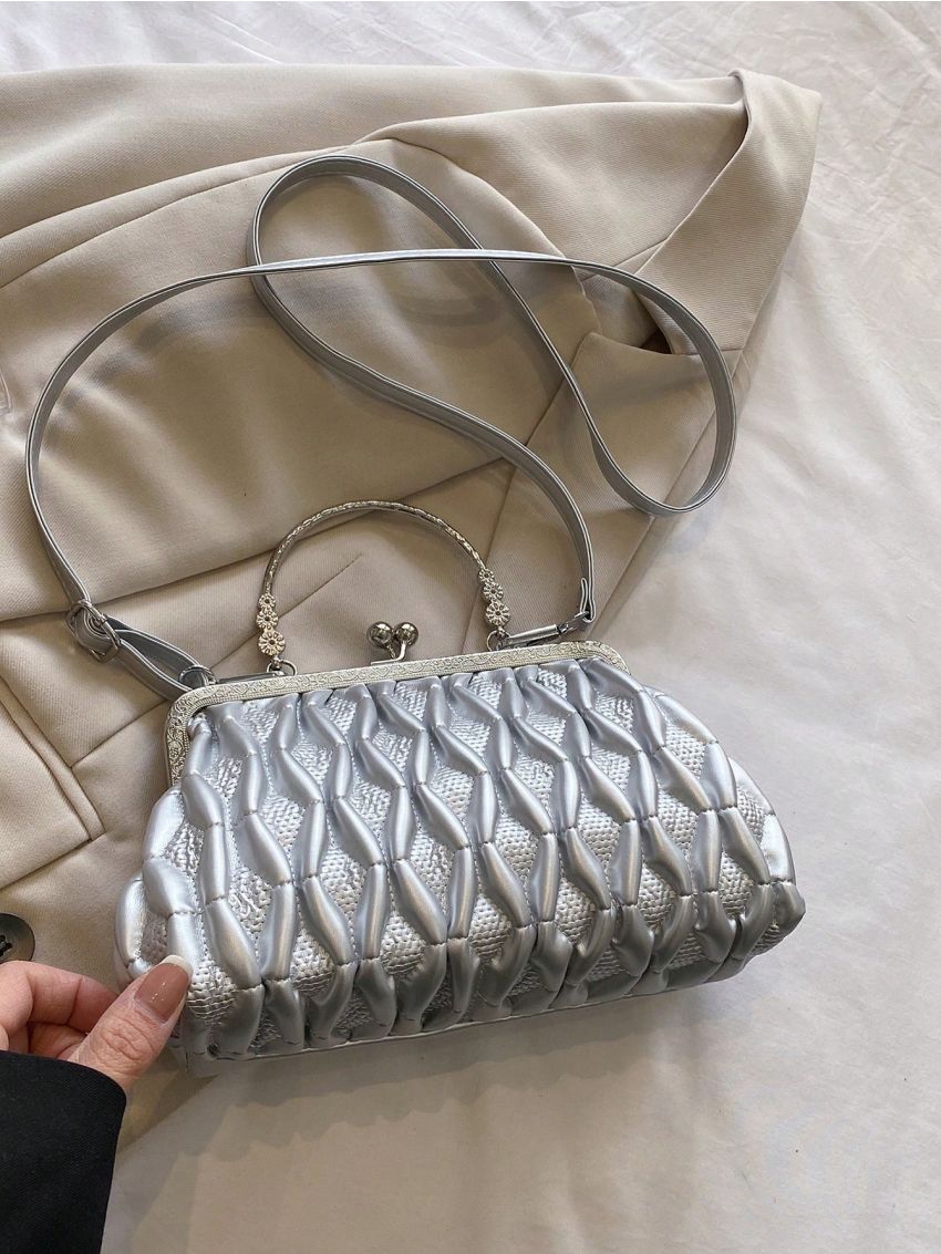 Small Square Bag Stitch Detail Purple