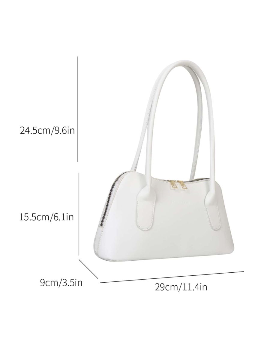 Medium Shoulder Bag Letter Embossed Double Handle