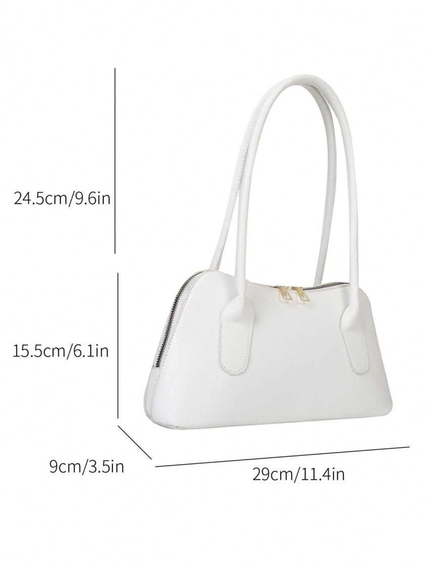 Medium Shoulder Bag Letter Embossed Double Handle