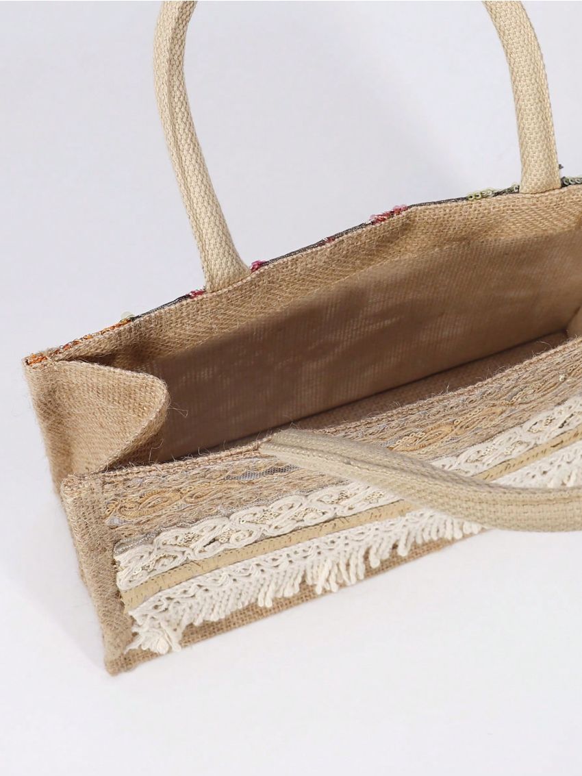 Pom Pom & Tassel Decor Shopper Bag Vacation