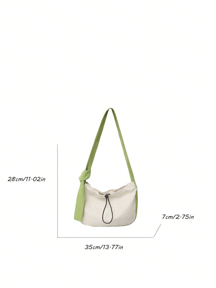 Medium Hobo Bag Colorblock Drawstring Detail