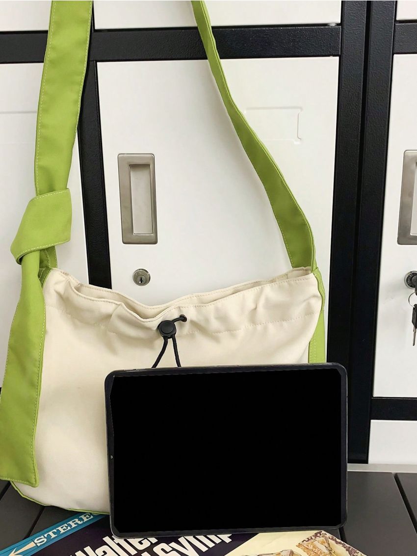 Medium Hobo Bag Colorblock Drawstring Detail