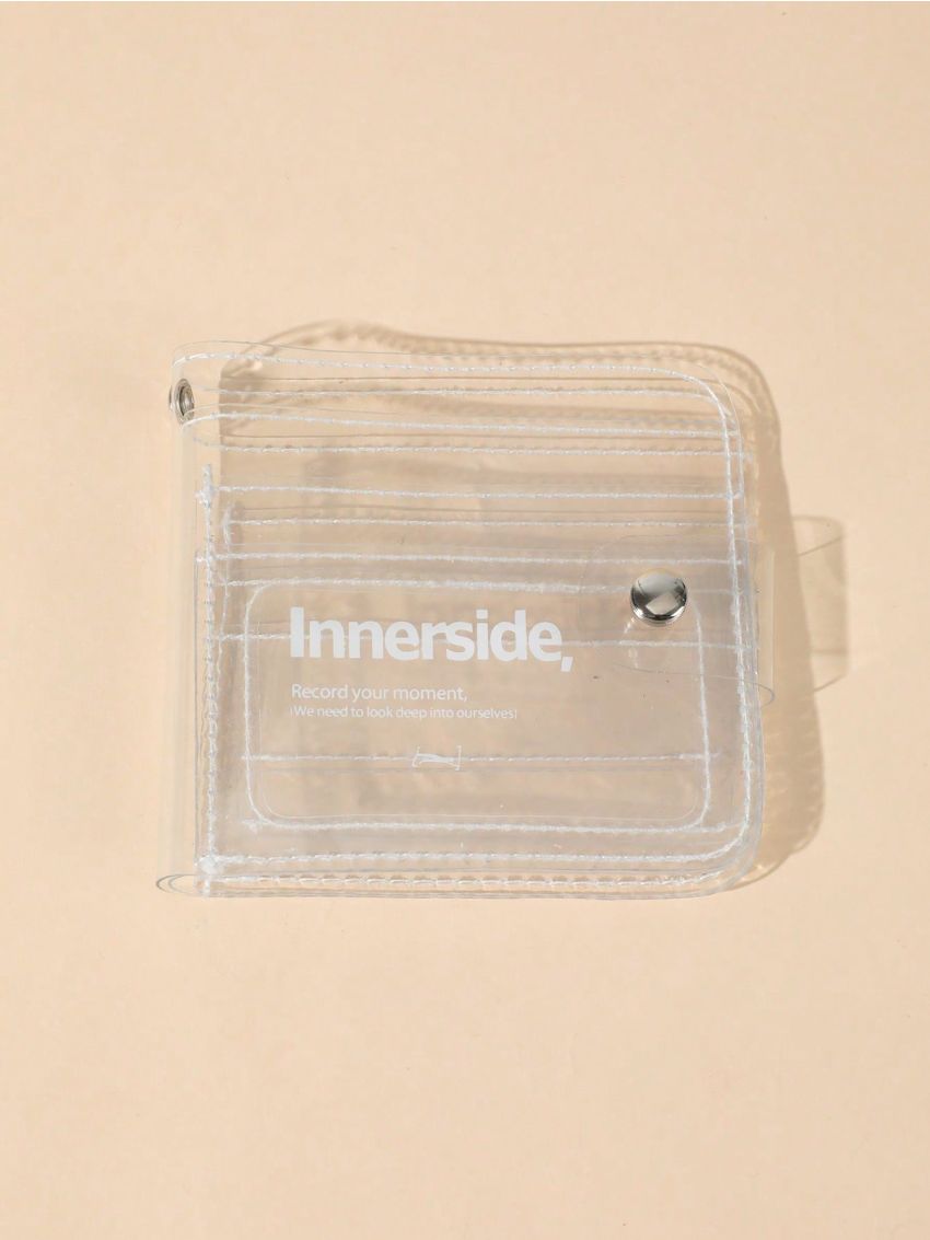 Letter Graphic Small Wallet Bifold Clear