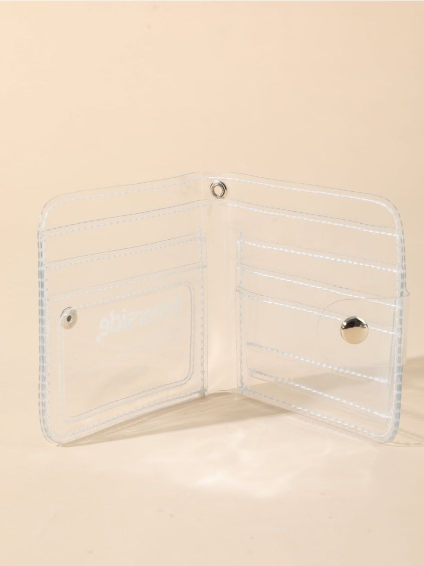 Letter Graphic Small Wallet Bifold Clear