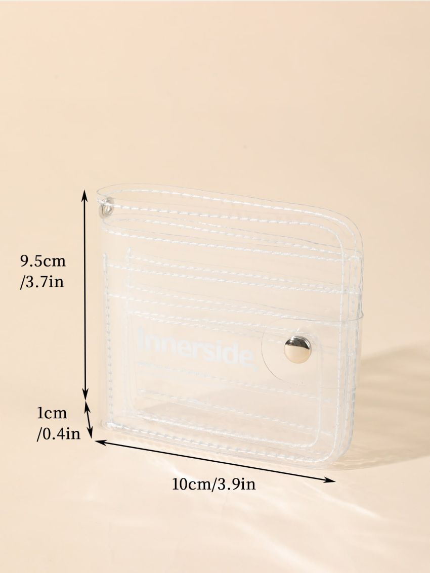 Letter Graphic Small Wallet Bifold Clear