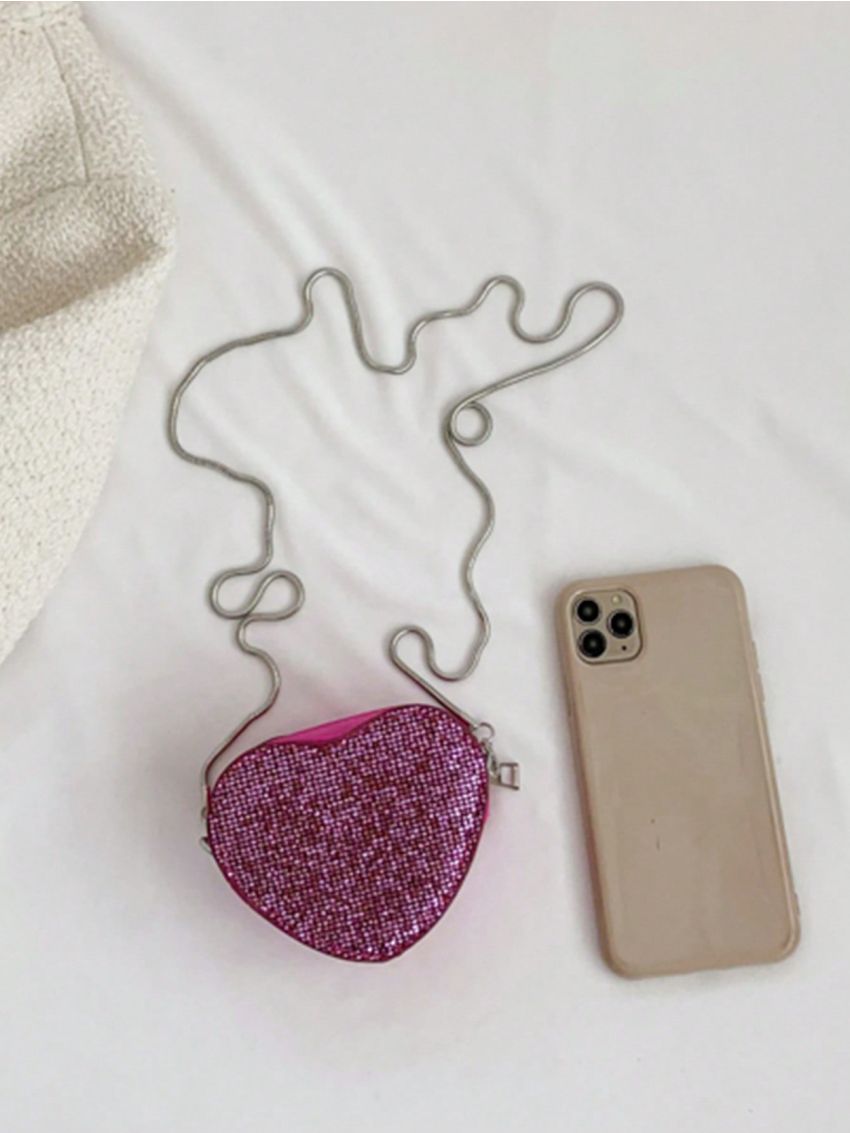 Sequin Decor Novelty Bag Mini Zipper