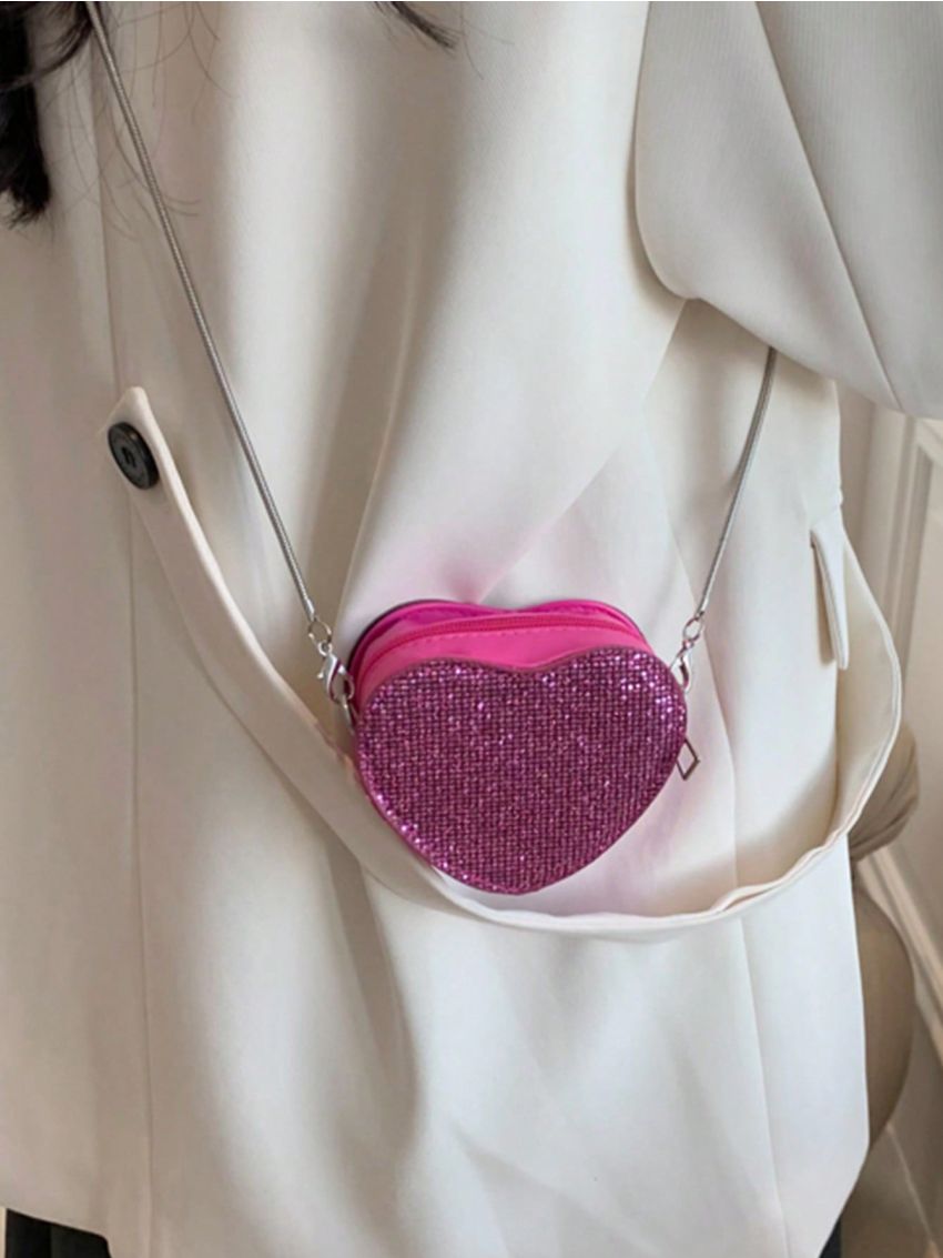 Sequin Decor Novelty Bag Mini Zipper