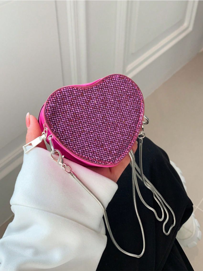 Sequin Decor Novelty Bag Mini Zipper